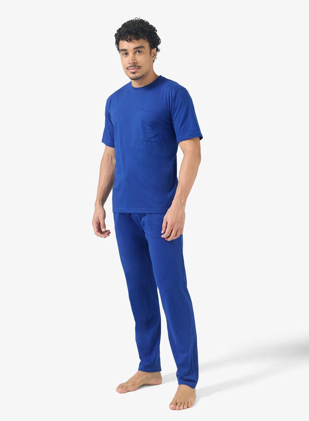 Zopmn442 Blue Crew Neck Pyjama Set - Image 1