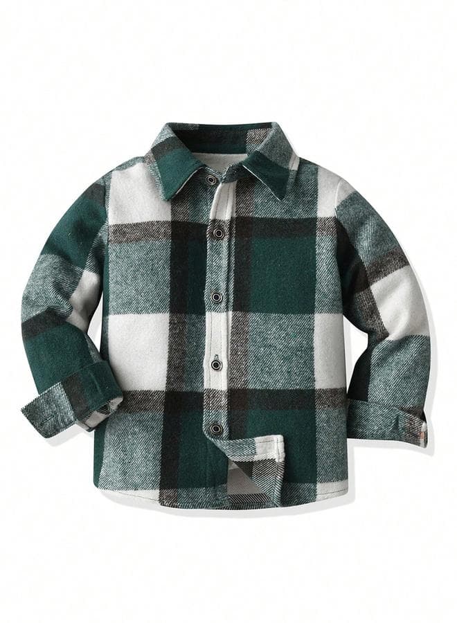 Take Two Boys Green Check Button Shirt - Image 1