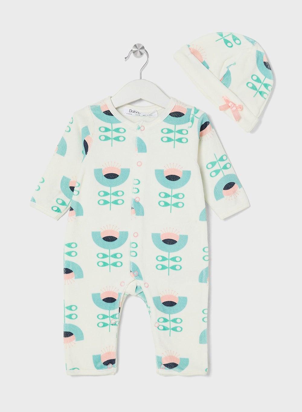 Infant Girls 2-Pack Romper Set with Hat & Socks - Image 1