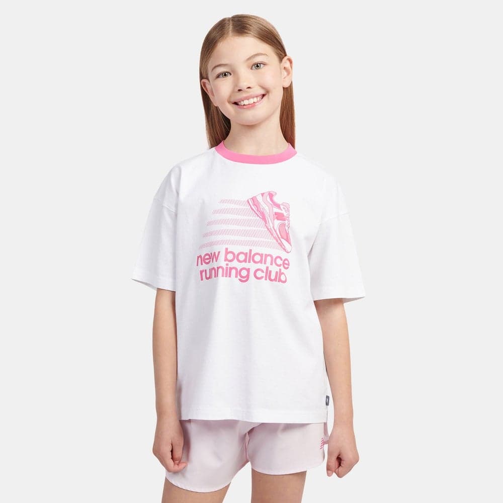 New Balance Kids Running Club Graphic T-Shirt White - Image 1