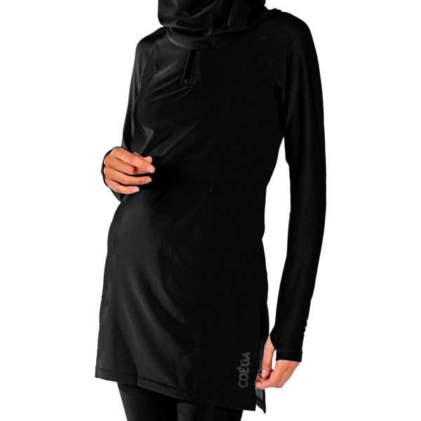 COEGA Black Ladies Swim Tunic with Built-In Support - Image 1