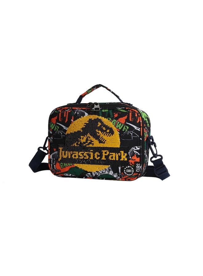 Dinosaur Print Waterproof Lunch Bag with Shoulder Strap - Image 1