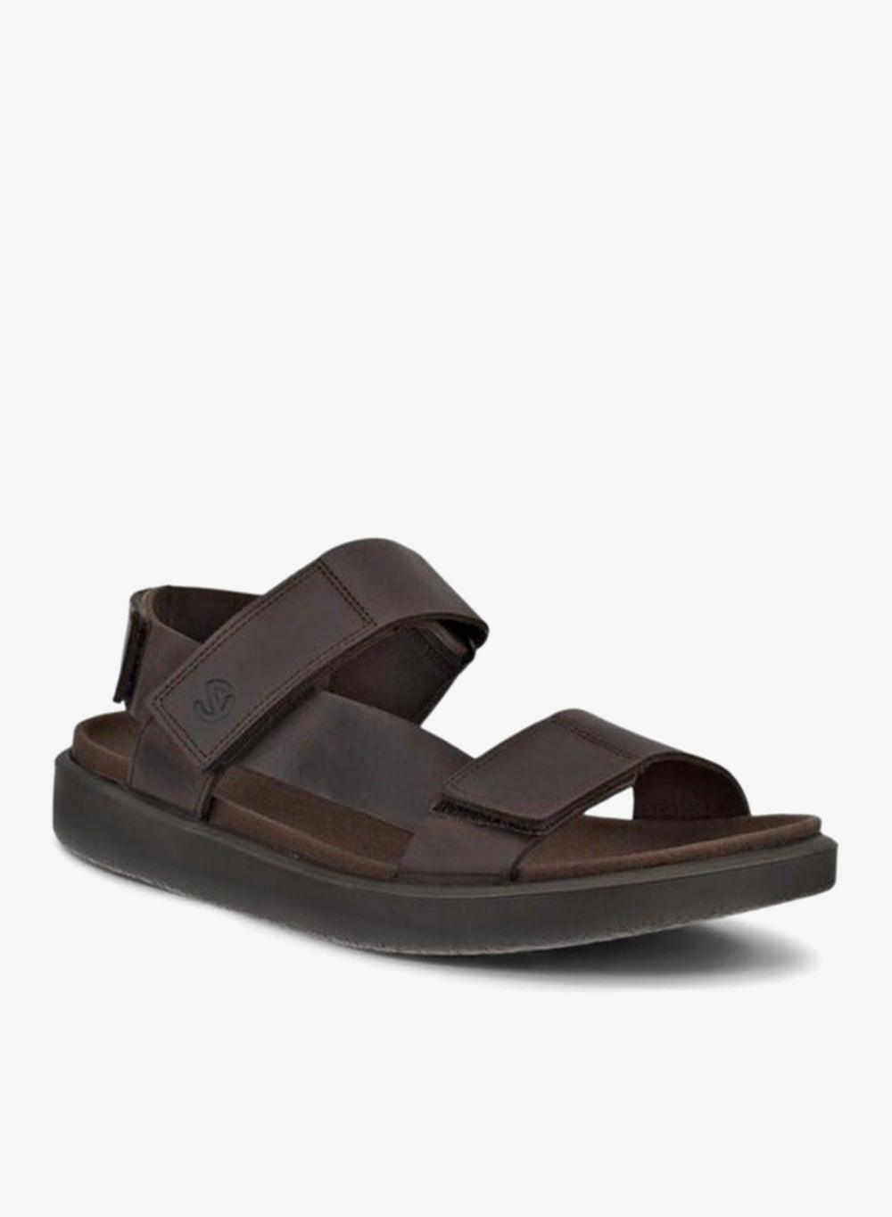 ECCO Flowt M Coffee Leather Comfort Sandals - Image 1