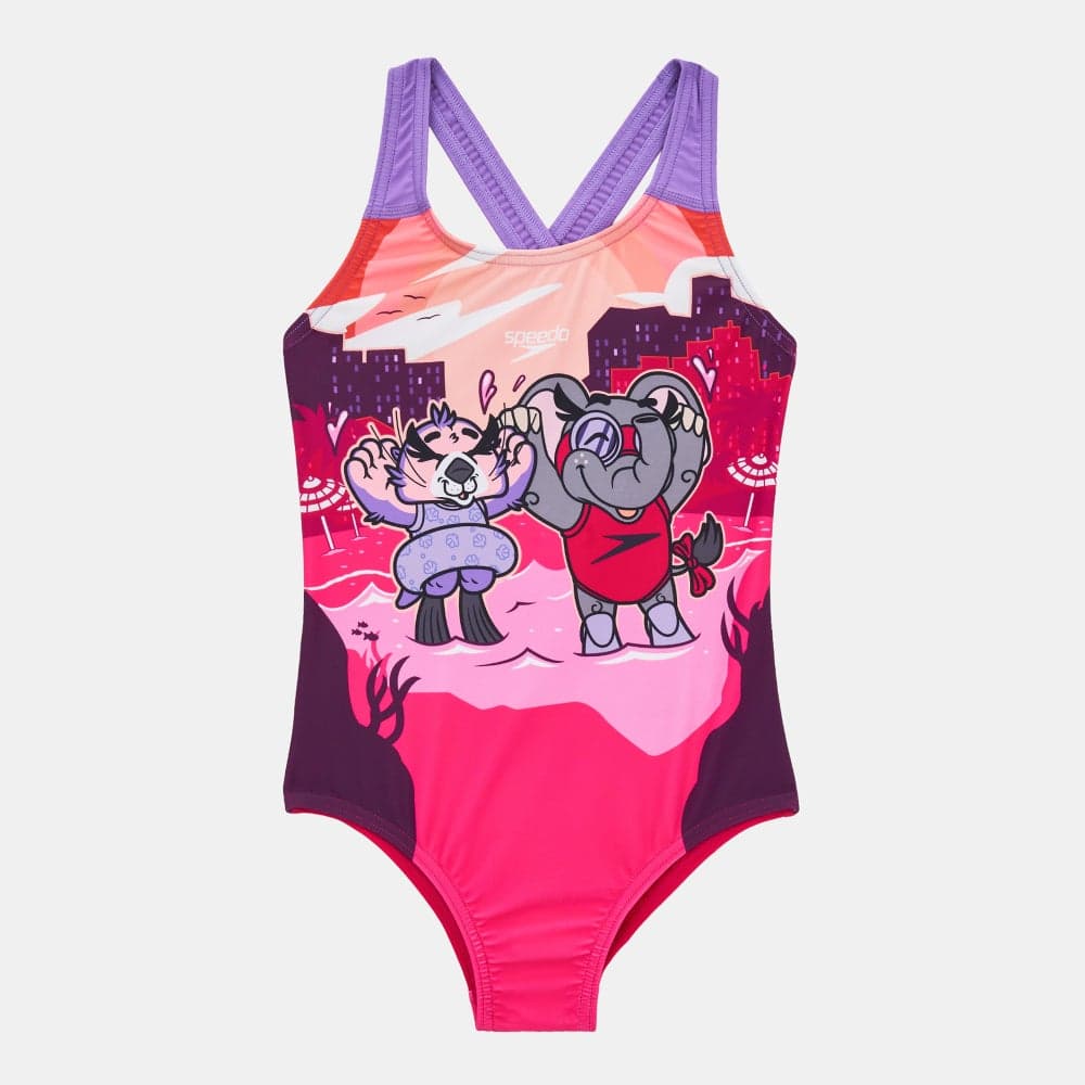 Speedo Kids Printed Crossback Swimsuit ECO EnduraFlex - Image 1