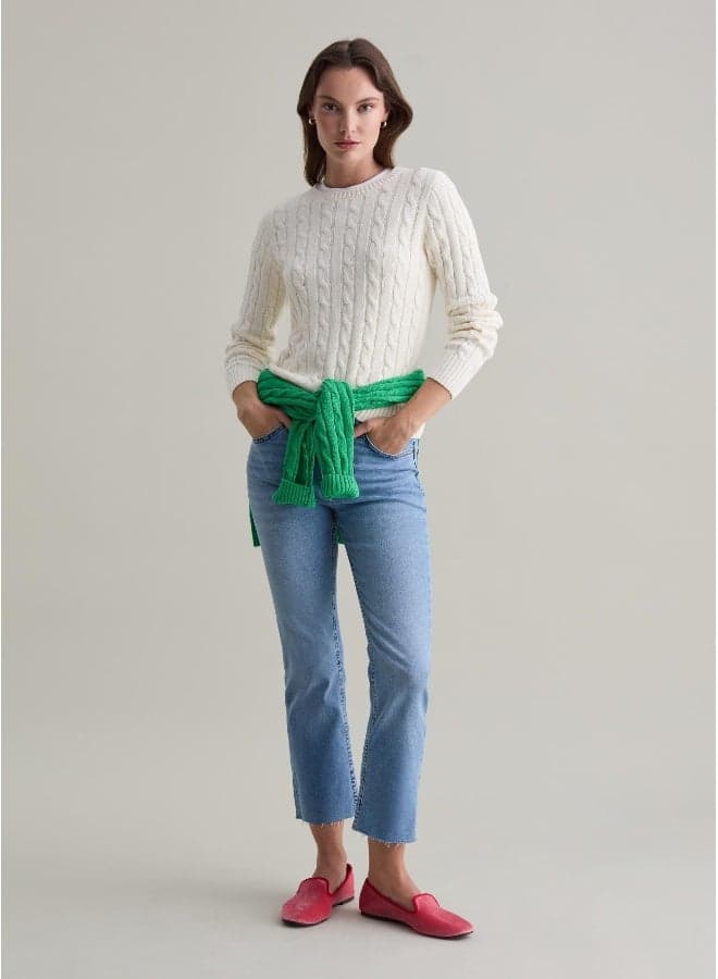PIOMBO Cotton Ribbed Cable-Knit Pullover - Image 1