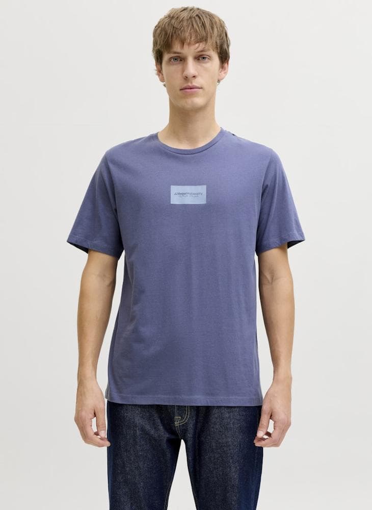 JJ Rebel Logo Crew Neck T-Shirt Nightshadow Blue - Image 1