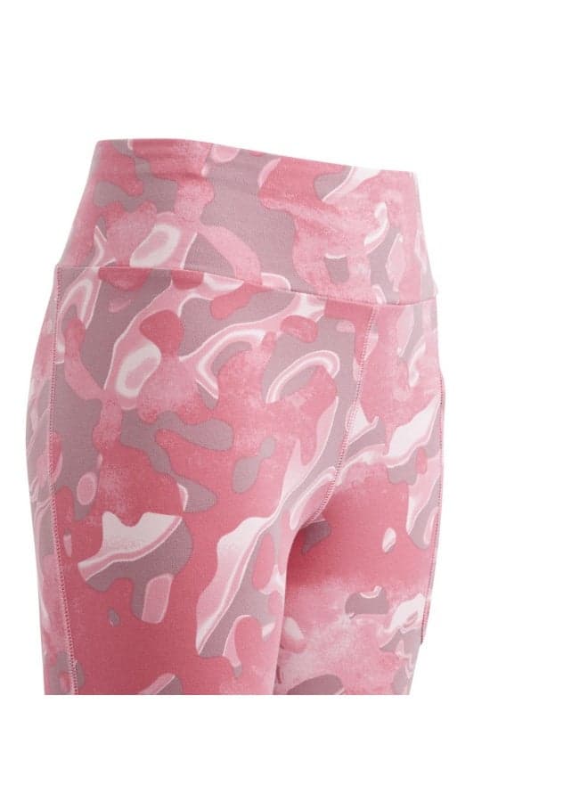 Adidas G FI AOP TIG Pink Abstract Leggings - Image 1