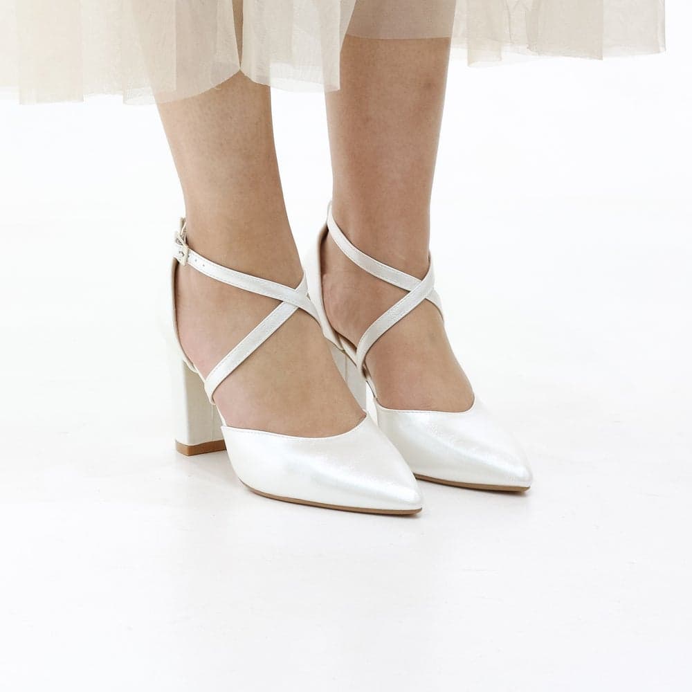 FOMO Block 8.5cm Heel Cross Strap Pumps - Image 1