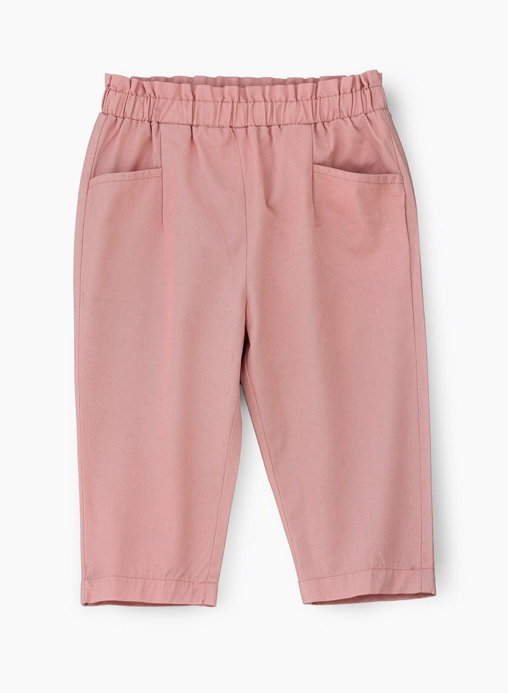 Ring165 Girls Pink Cotton Culottes High-Rise Comfort - Image 1