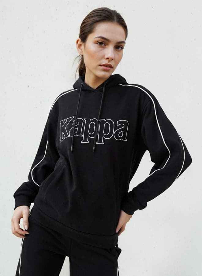 Kappa Black Logo Embroidery Hooded Sweatshirt - Image 1