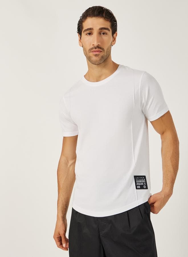 Styli White Pintuck U Hem Slim Fit T-Shirt - Image 1