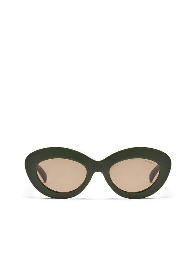 BlackOut ROSIE Oval Sunglasses UV400 Green Brown - Image 1