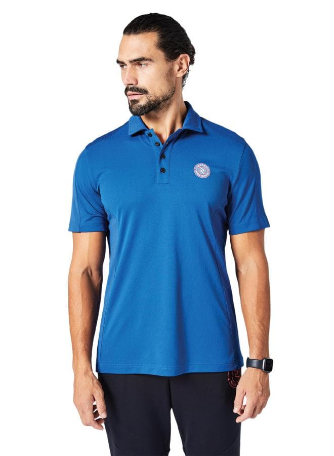 Paneled Polo T-Shirt Plumage Blue Hyacinth Macaw - Image 1