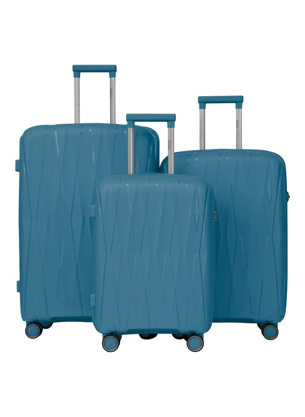 PARA JOHN TRIACUT 3-Piece PP Spinner Luggage Set Blue - Image 1