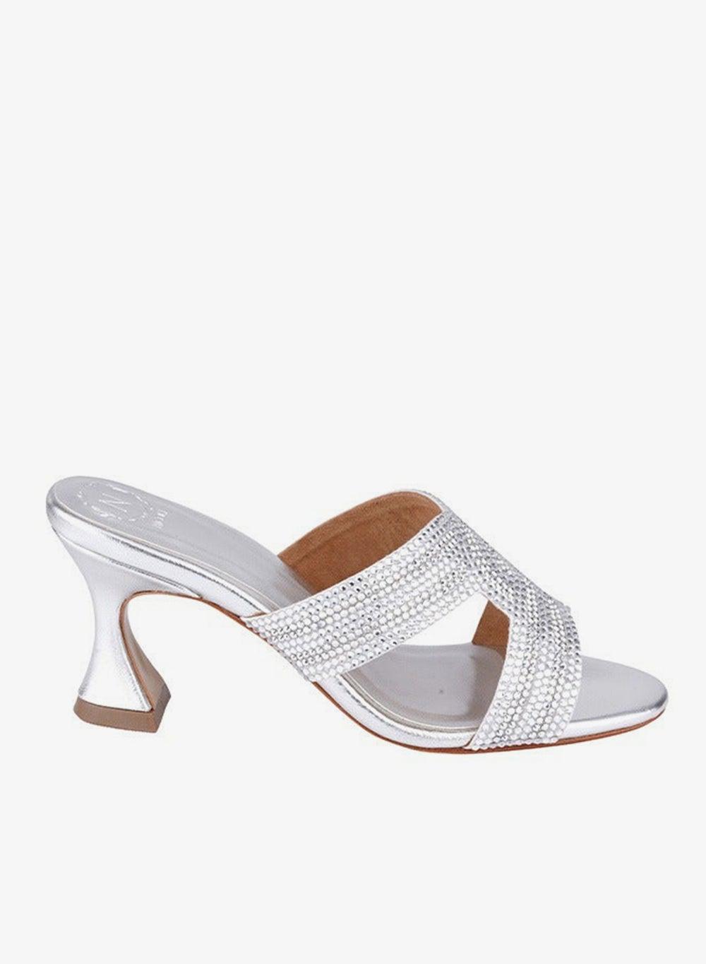 Sidonie Silver Embellished Bridal Heeled Sandals - Image 1