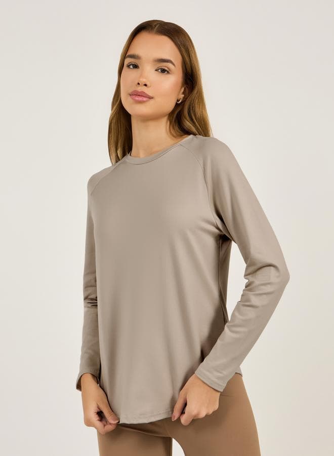 Reflective Dots Mesh Back Curved Hem Training Top 7011188602 - Image 1