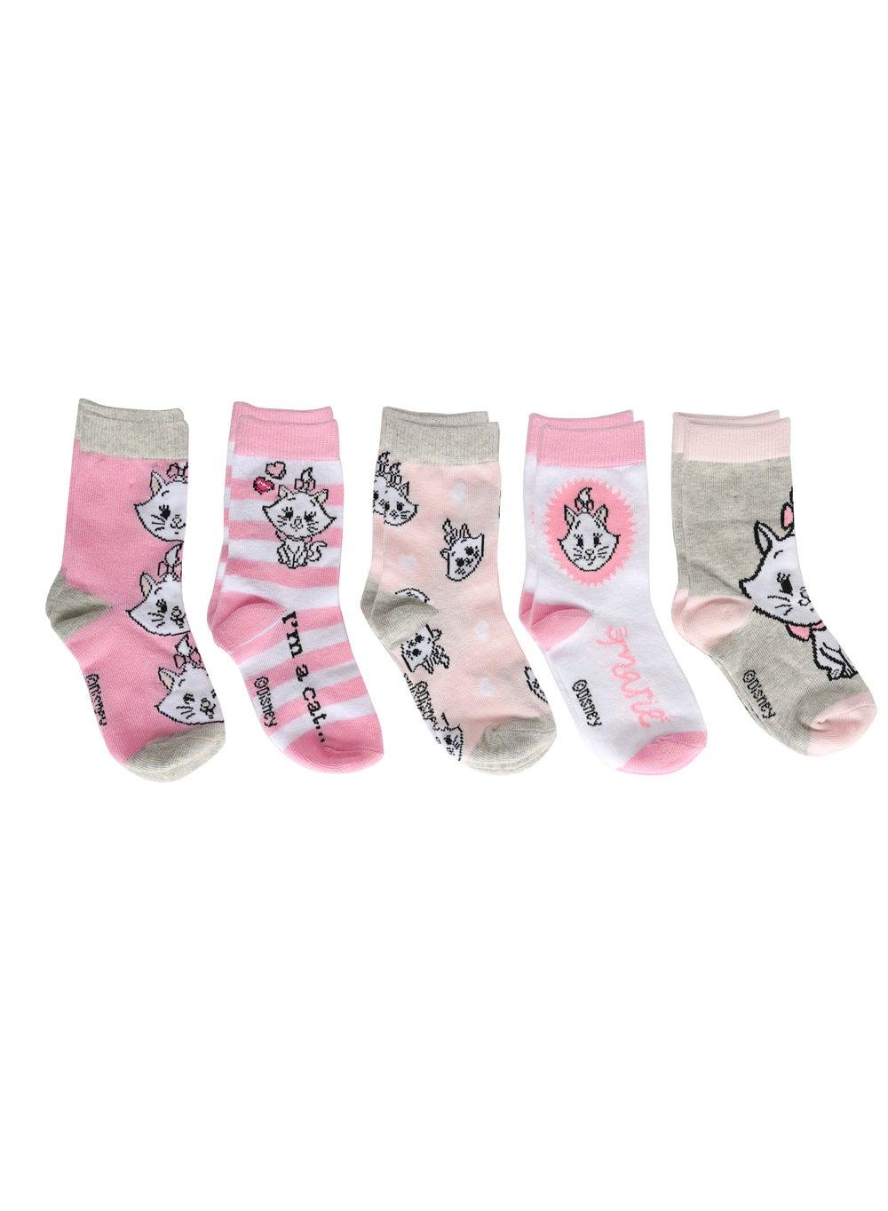 Disney Marie Cotton Ankle Crew Socks 5-Pack Kids - Image 1