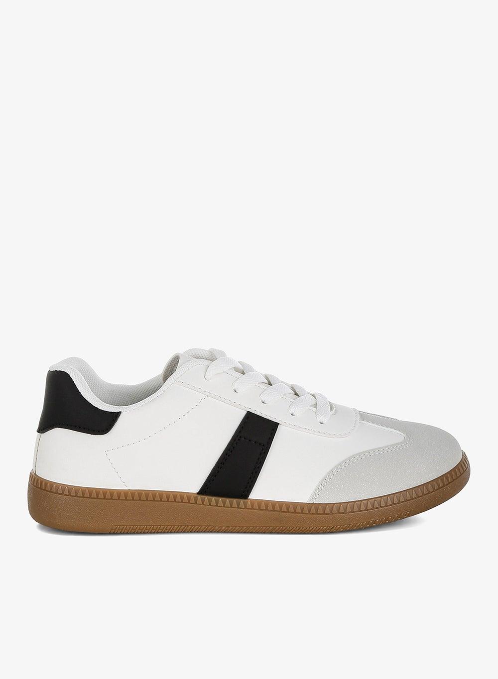 Sh5270 White Lace-Up Flatform Sneaker - Image 1