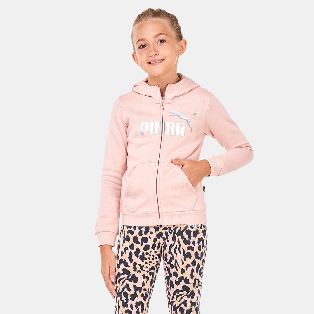 Kids’ Essentials+ Logo Full-Zip Hoodie Pink - Image 1
