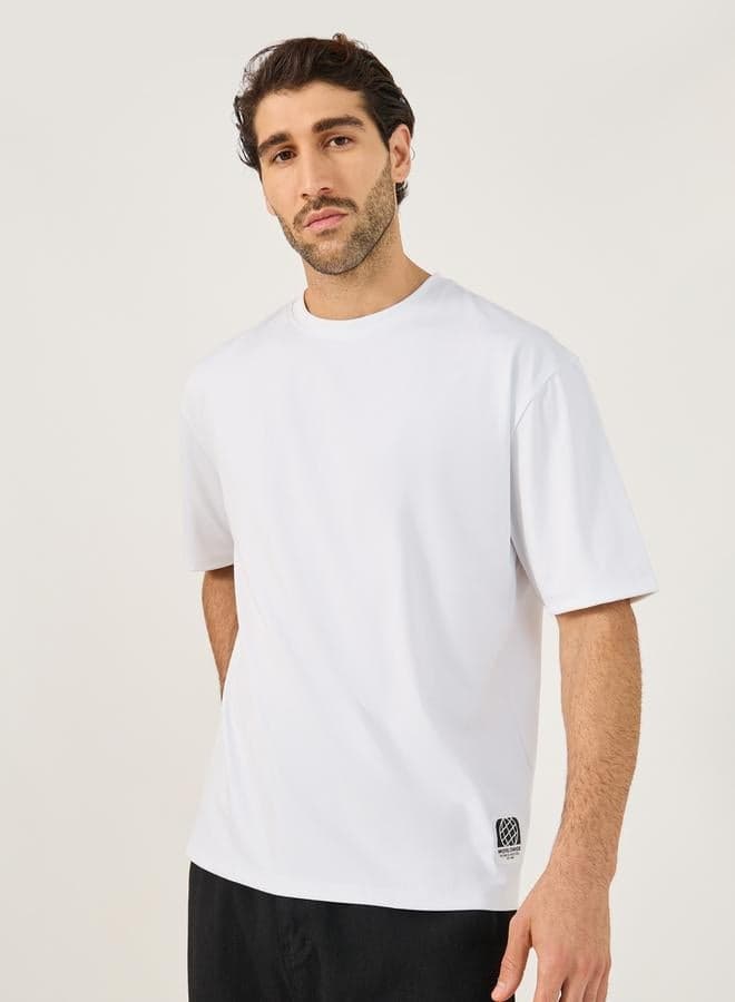 Oversized Scuba Patch Detail White T-Shirt 7009621536 - Image 1