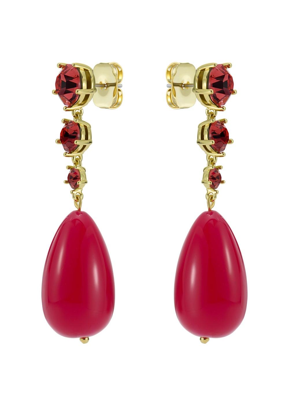 Ted Baker Tbj3672 Crystal Bead Drop Earrings Red - Image 1