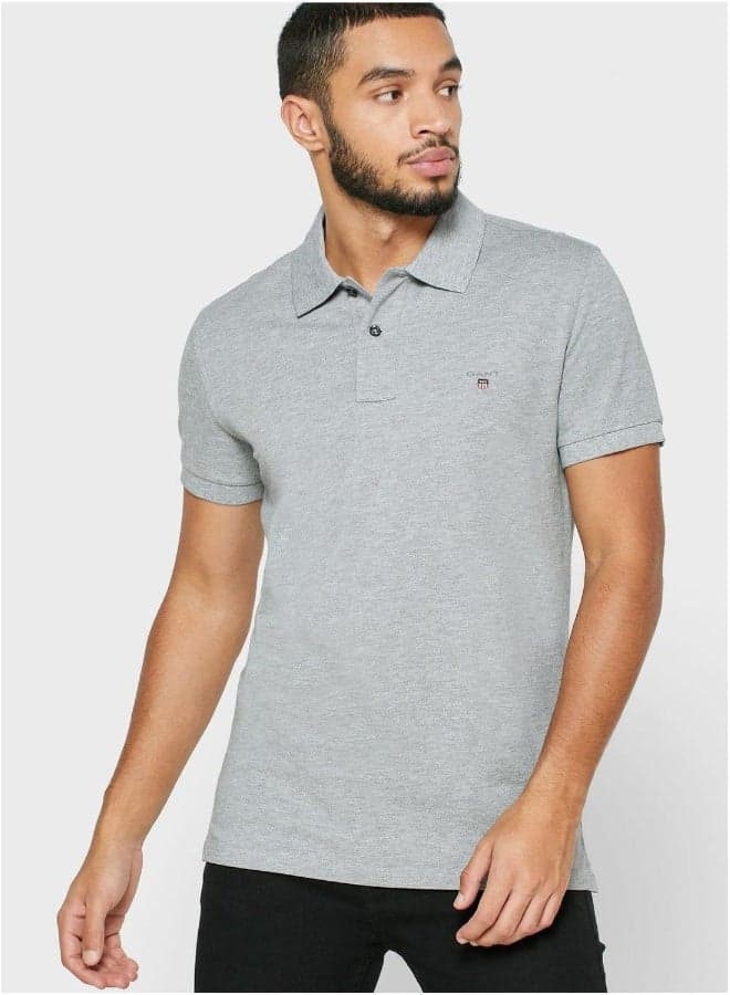 GANT Chest Logo Slim Fit Polo Shirt - Image 1