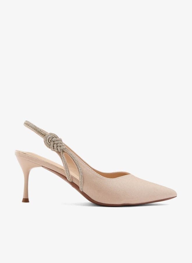 Champagne Diamante Slingback Pointy Pump 139 88 - Image 1