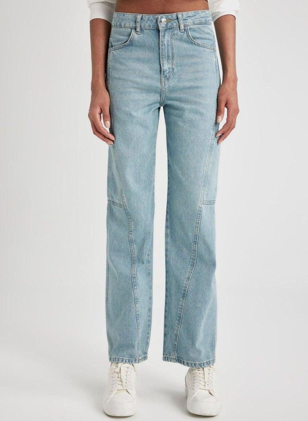 Blue Straight Fit High-Waist Jean Trousers C1216Ax - Image 1