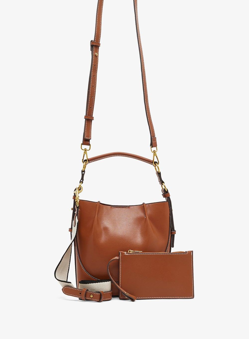 Brown Bucket Crossbody Bag Bb256042 with Coin Purse - Image 1