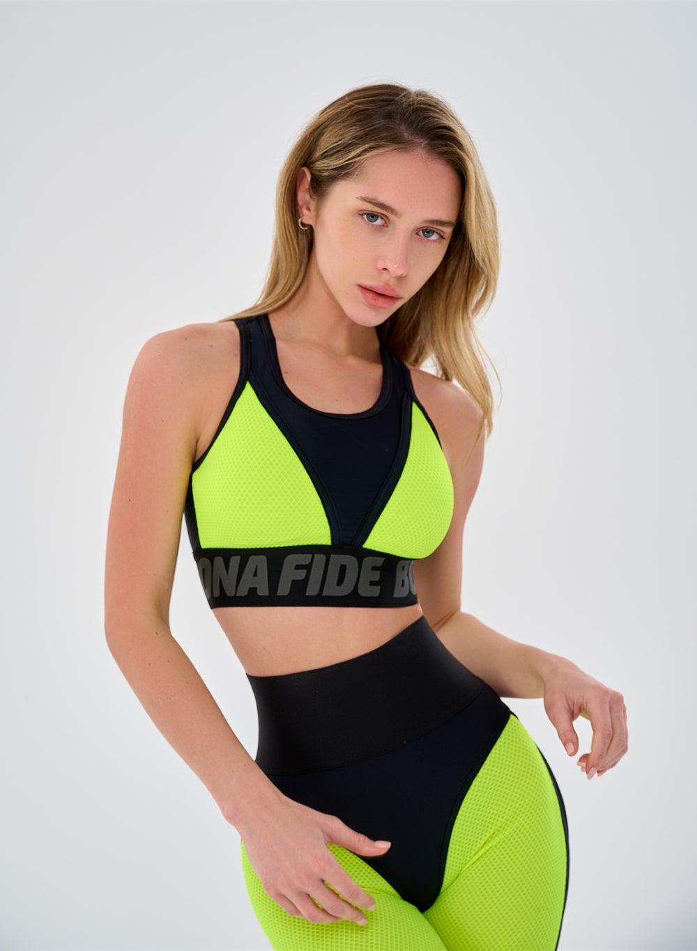 Bona Fide Neon Yellow High-Impact Sports Bra - Image 1