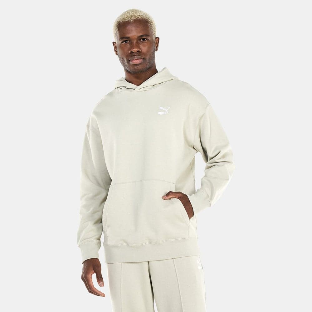 Men’s Classics Relaxed Hoodie Beige Cotton - Image 1