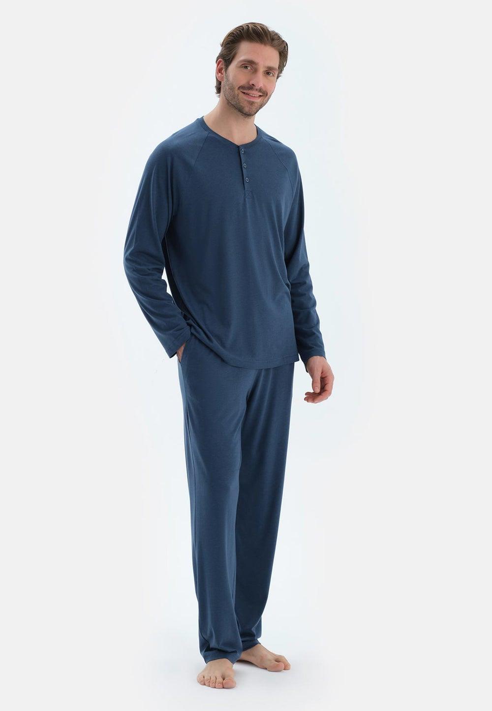 Navy Cotton Blend Pajama Set 25Sm18570Me 337 - Image 1