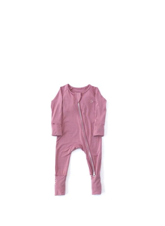 Organic Bamboo Zipper Romper Lilac 0–3 Months - Image 1