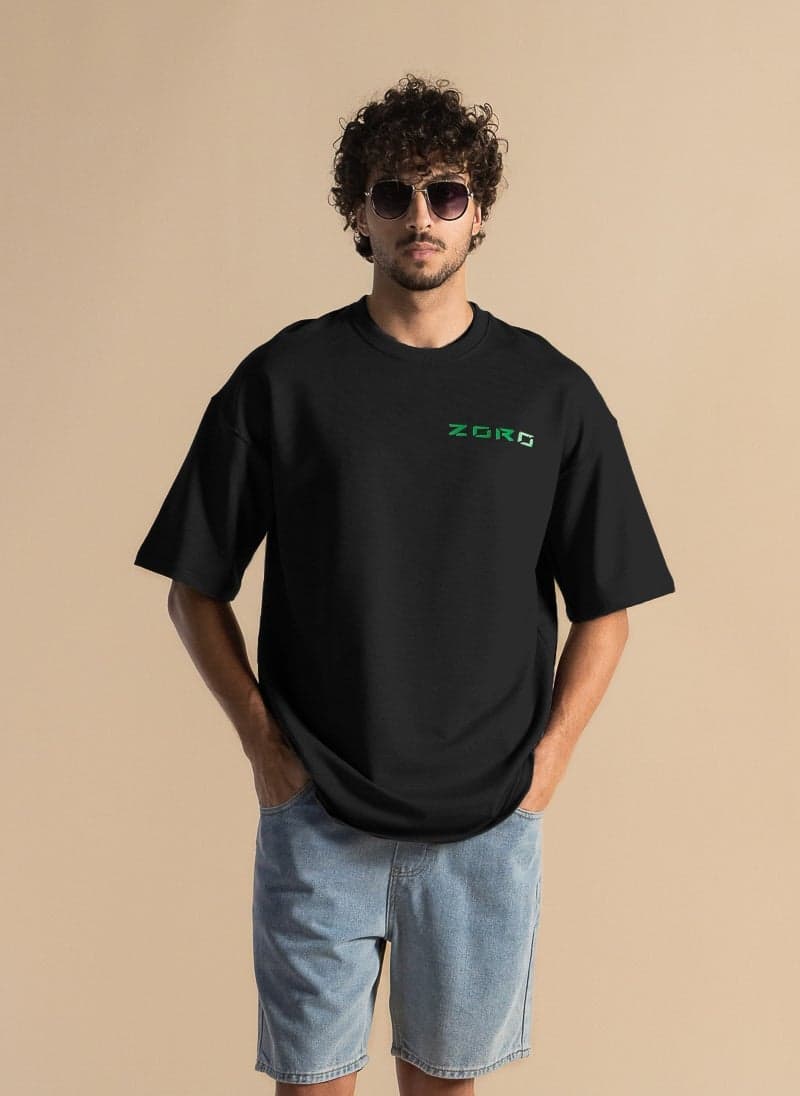 Men’s Premium Black Logo Print Cotton T-Shirt - Image 1