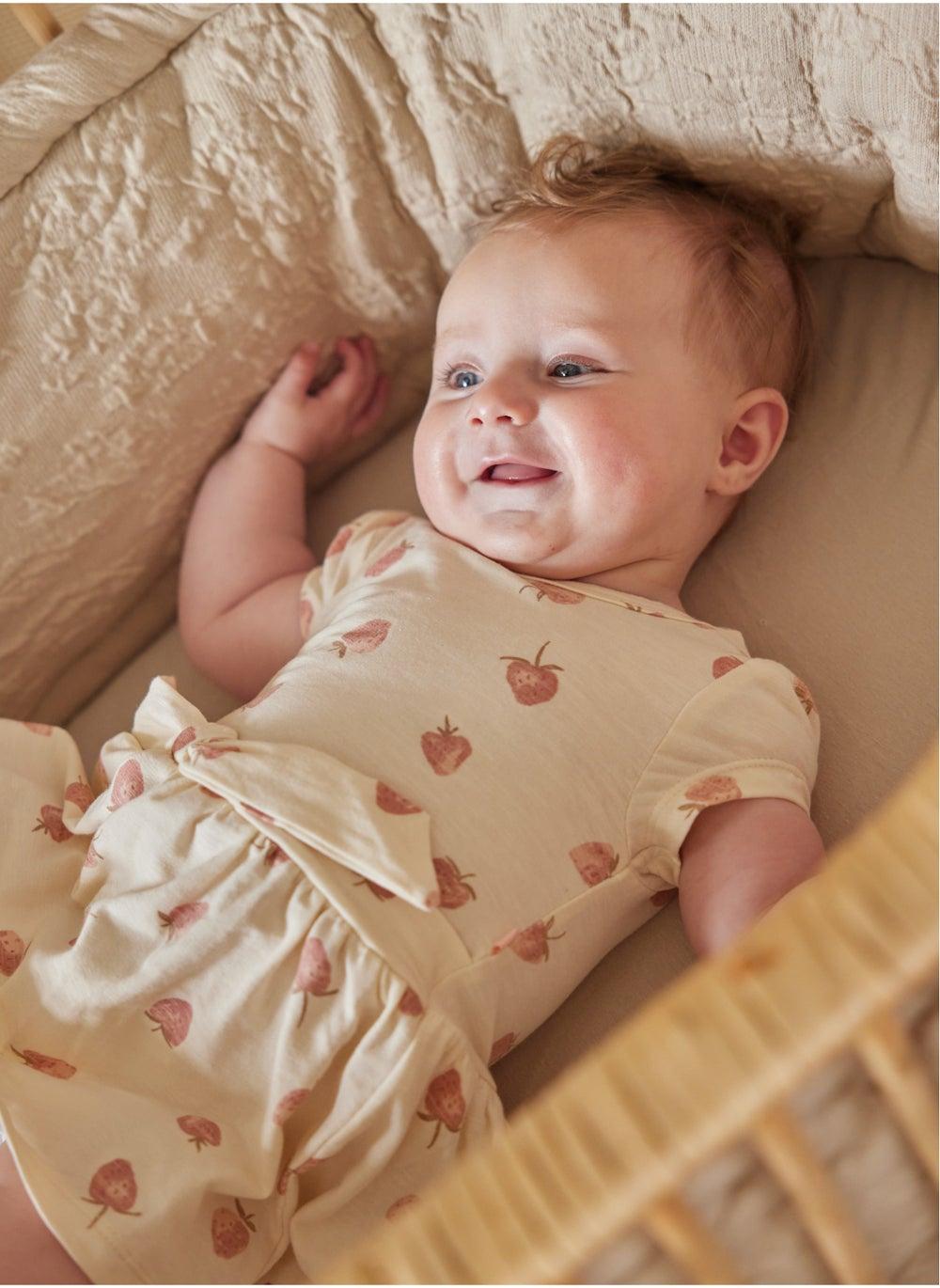 Strawberry Print Cotton Fit & Flare Dress - Image 1
