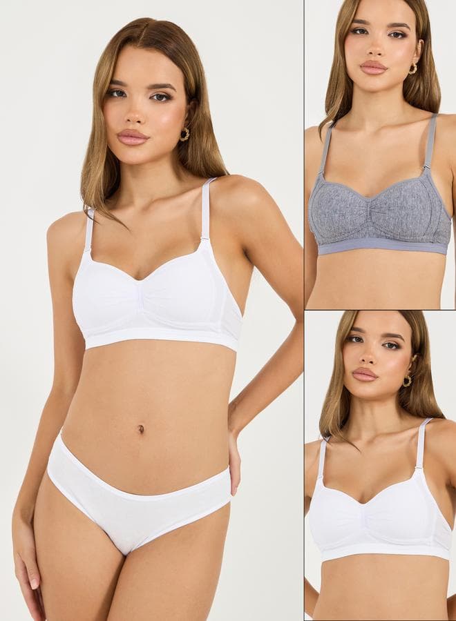 Pack of 2 Padded Non-Wired Comfort T-Shirt Bras - Image 1