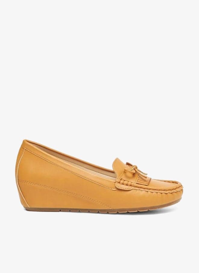 Taupe Wedge Heel Women’s Loafers Nhx23315 - Image 1