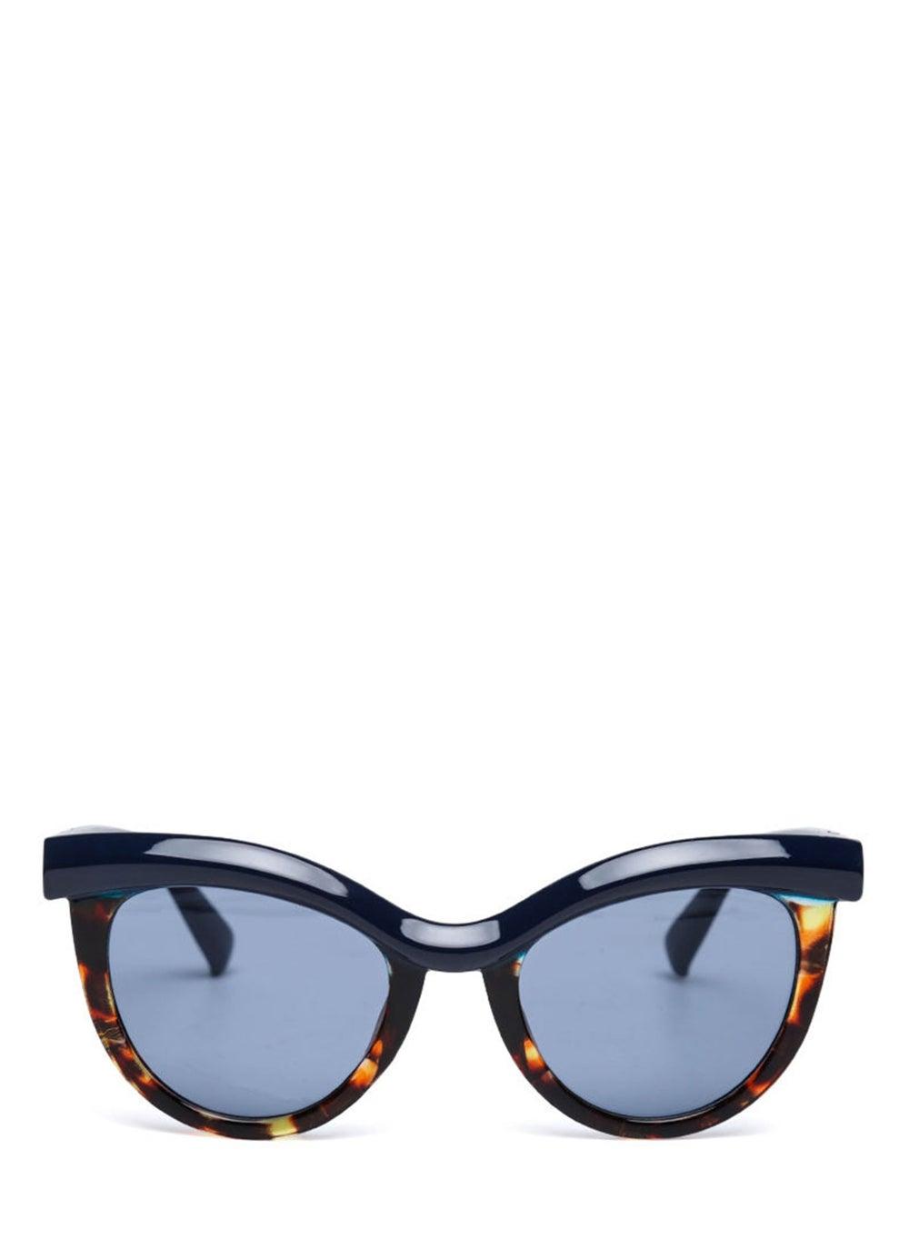 SG017 Blue Printed Cat Eye Sunglasses - Image 1