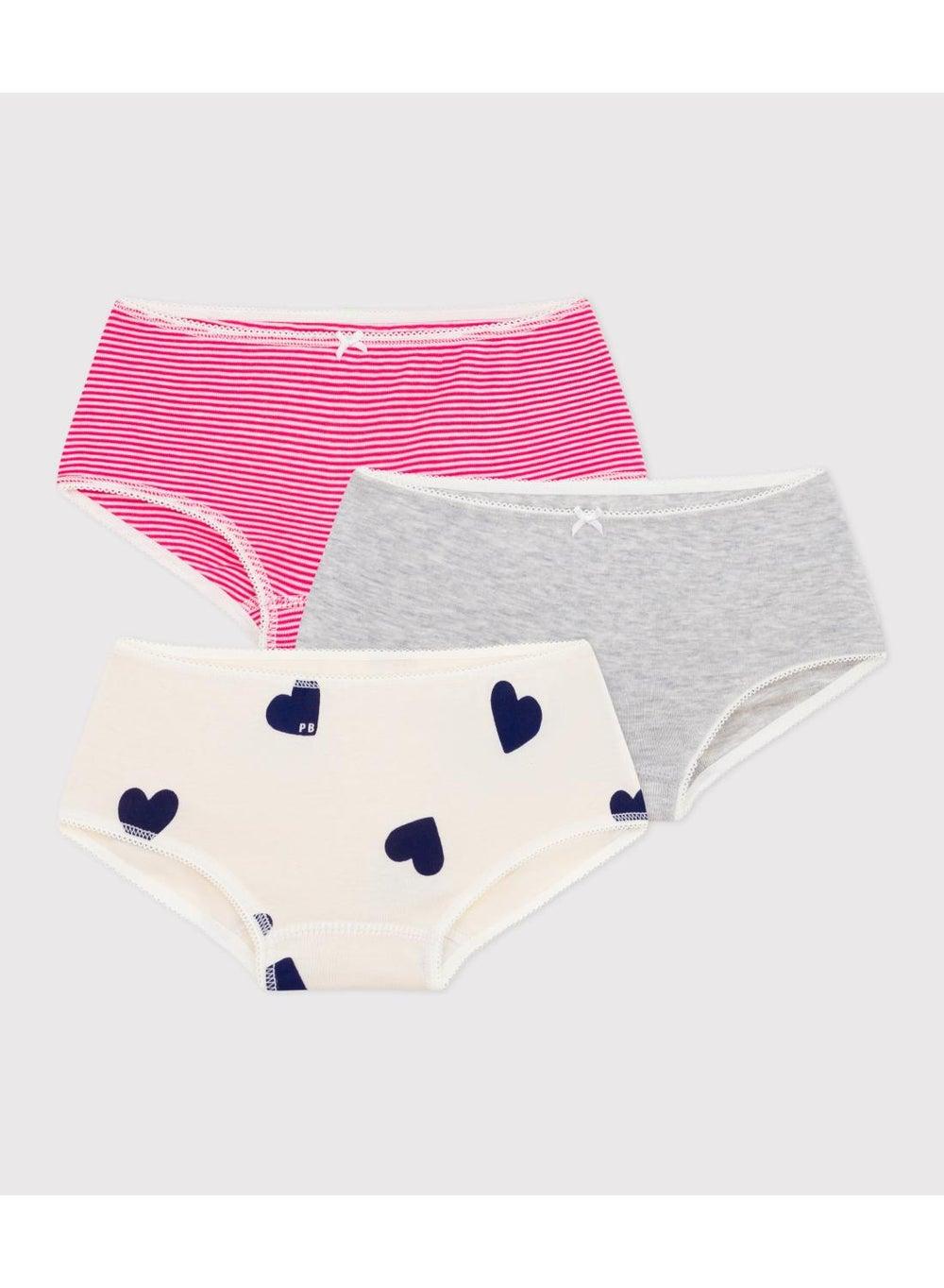 Girls Heart Print Cotton Shorties Pack of 3 - Image 1
