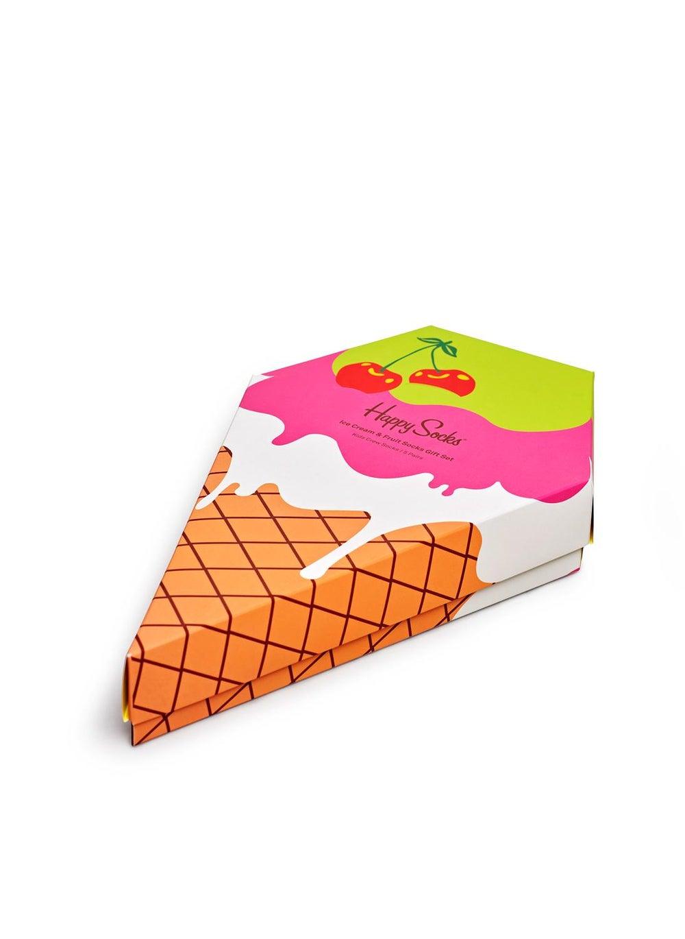 2-Pack Kids Ice Cream & Fruit Cotton Socks Set - Image 1