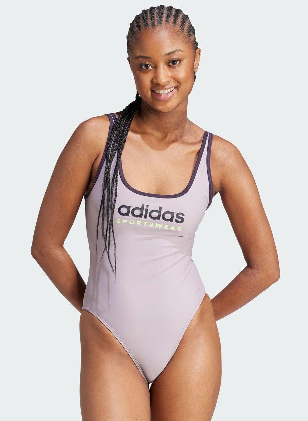 Adidas Purple U-Back Swim Suit 26" - Image 1