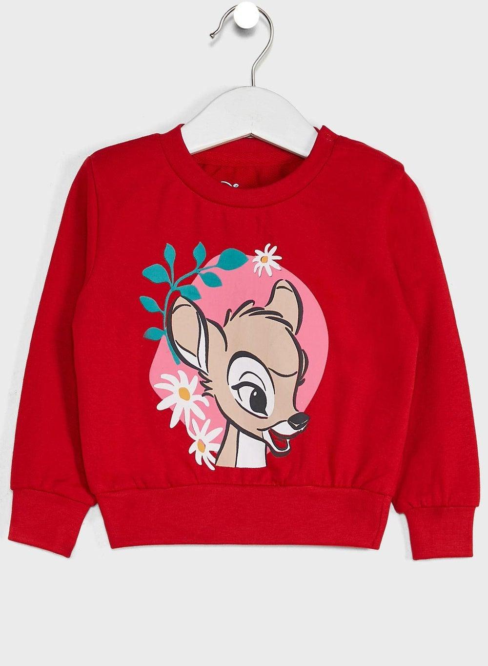 Infant Bambi Floral Graphic Crewneck Sweatshirt - Image 1
