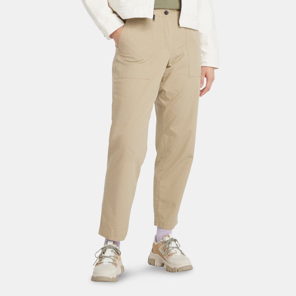 Timberland Women's Utility Fatigue Pants Beige Straight Fit - Image 1