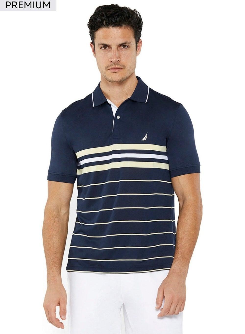 Navtech KR4510 Navy Striped Dry-Fit Polo - Image 1