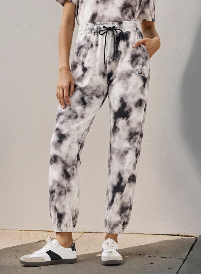Tom & Jerry Embroidered Grey Straight-Fit Joggers - Image 1