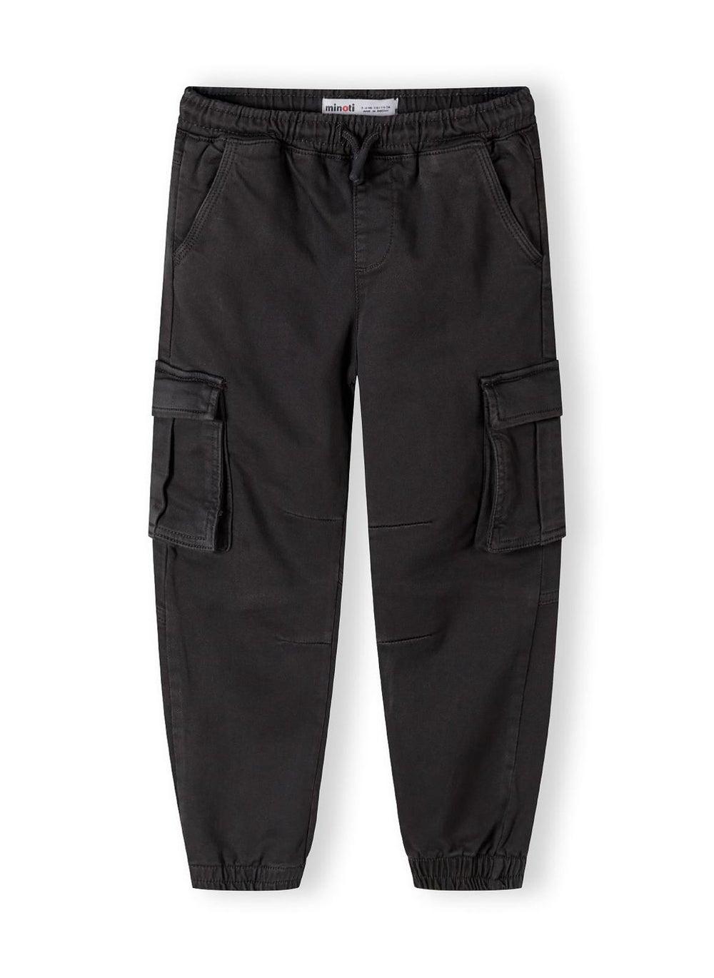 Boys Grey Cargo Trousers Multi-Pocket Comfort Fit - Image 1