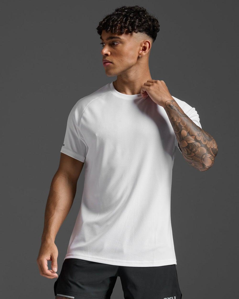 Aero Tee White Running Performance T-Shirt - Image 1