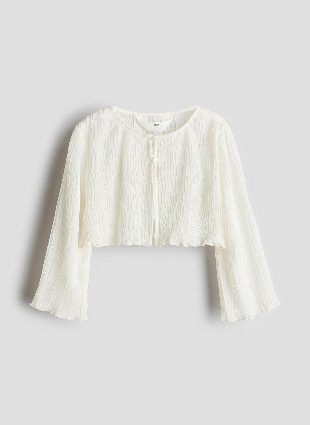 Crinkled Blouse 001-11-106 White Dusty Light - Image 1