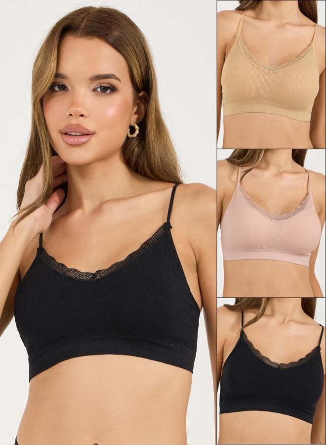 3-Pack Lace Trim Padded Crop Tops 7005712005 - Image 1
