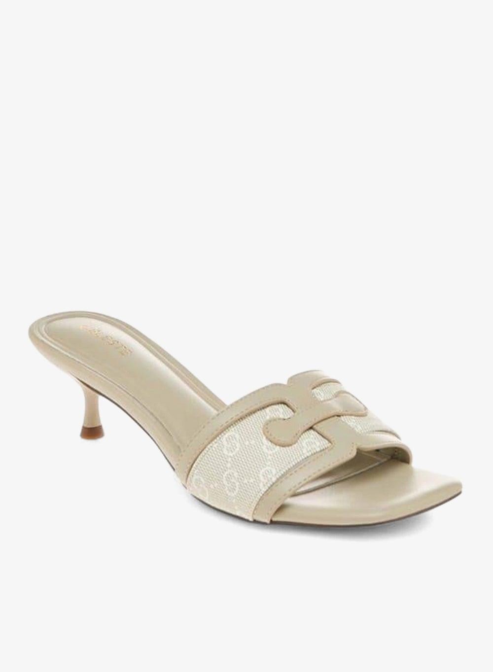 Celeste Monogram Kitten Heel Slip-On Sandals J10486 - Image 1